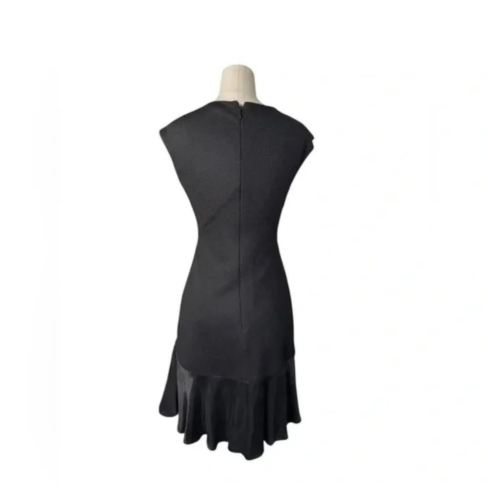 Rebecca Taylor Women's Black Stacy Fit-&-Flare Flounce Dress Sz 2 - Picture 6 of 8
